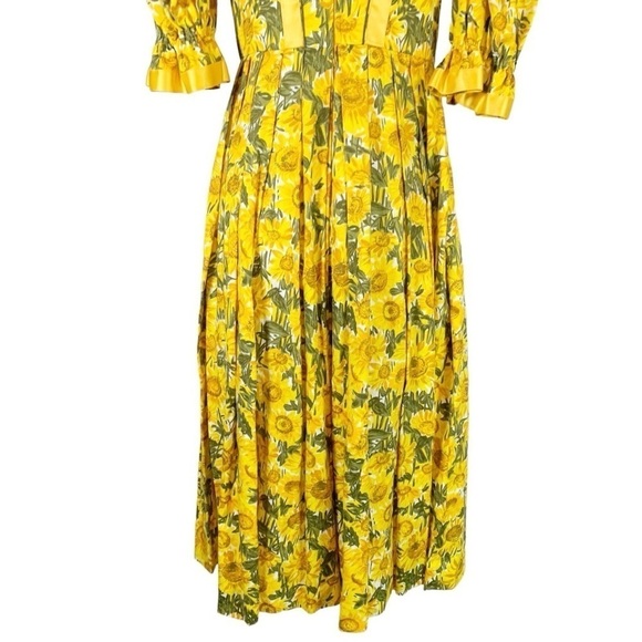 Vintage Isola Sunflower Midi Dress Size 38 - Picture 6 of 10